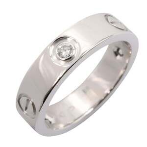 CARTIER Authentic 18k Silver Diamond Love Ring